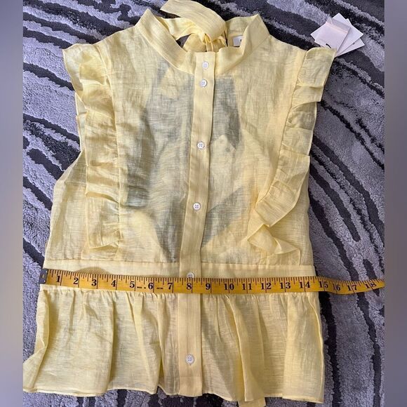 Sandro Backless Ruffled Top Sleeveless Yellow - M - Picture 12 of 15